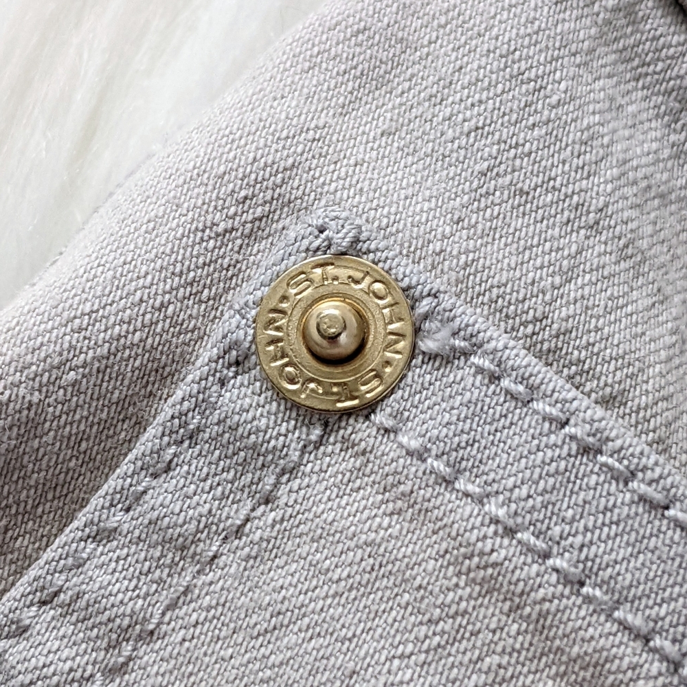 St. John Light Gray Straight Leg Cropped Jeans | Size 4 - Picture 7 of 9